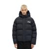 FILA Logo Print Loose Fit Hooded Warm Down Jacket Men outerwear Black F11M348915F-NV