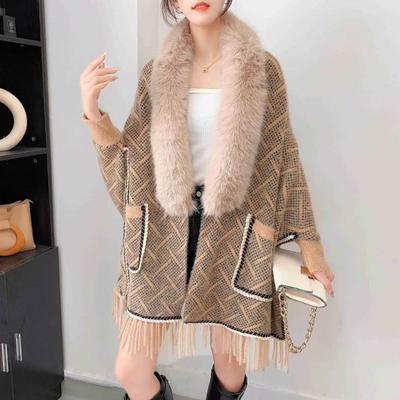 Neue Strickjacke mit Pullover, Strickjacke, Umhang, Herbst- und Winter-Schal, Top für Damen