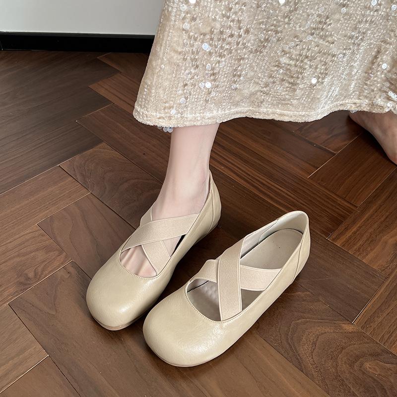 Inner height increase Mary Jane women's shoes French one-pedal evening single shoes women's 2025 spring new with skirt grandma shoes