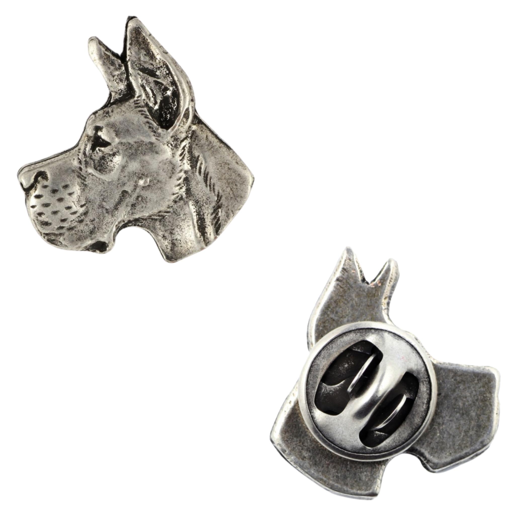 

Great Dane I - Silver-plated dog brooch, elegant pin, jacket lapel decoration by Art-Dog brand срібний