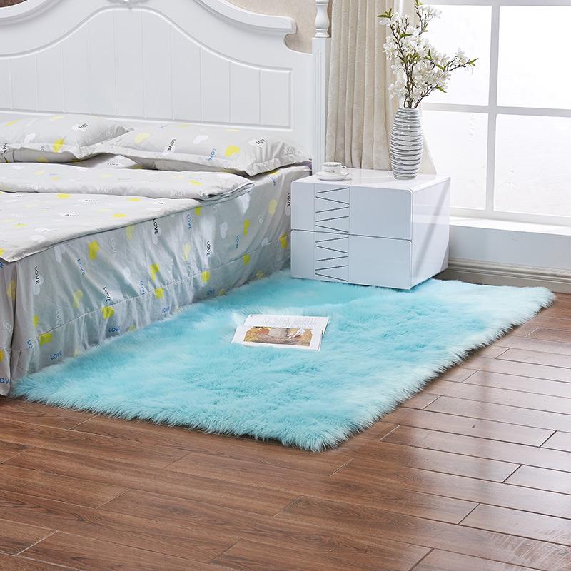 Living Room Plush Carpet Coffee Table White Plush Carpet Bay Window Home Bedroom Bedside Long Haired Floor Mat