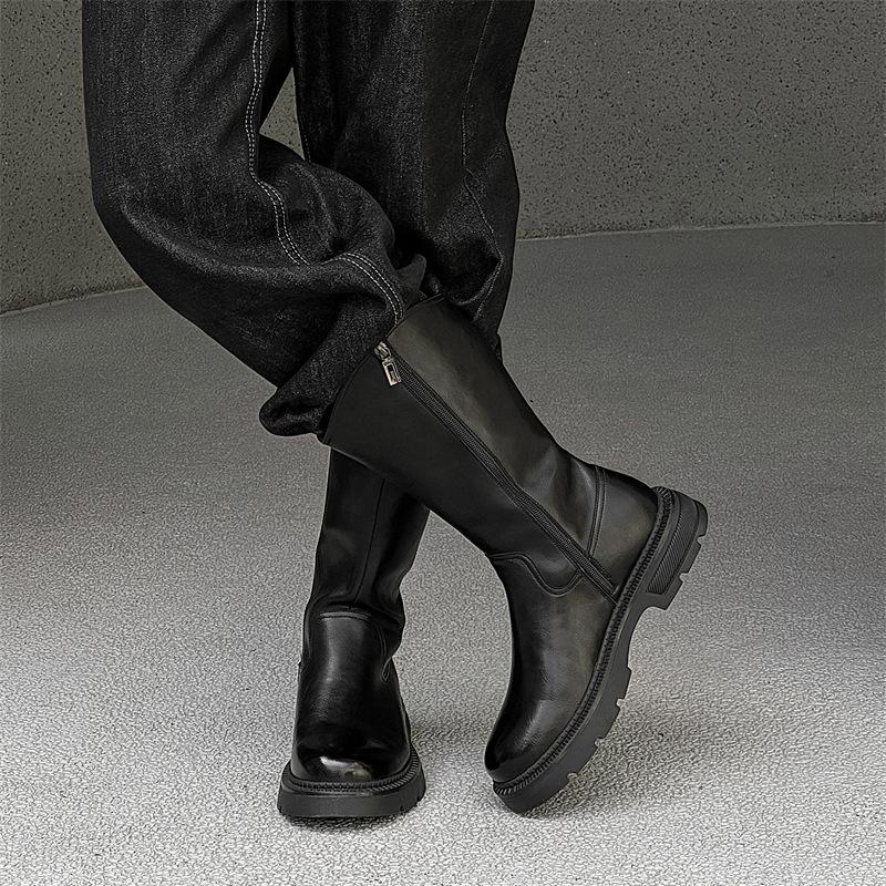 Boots Men's American Martin Boots Heightened Chelsea Boots High Top Knights Boots 71785-J