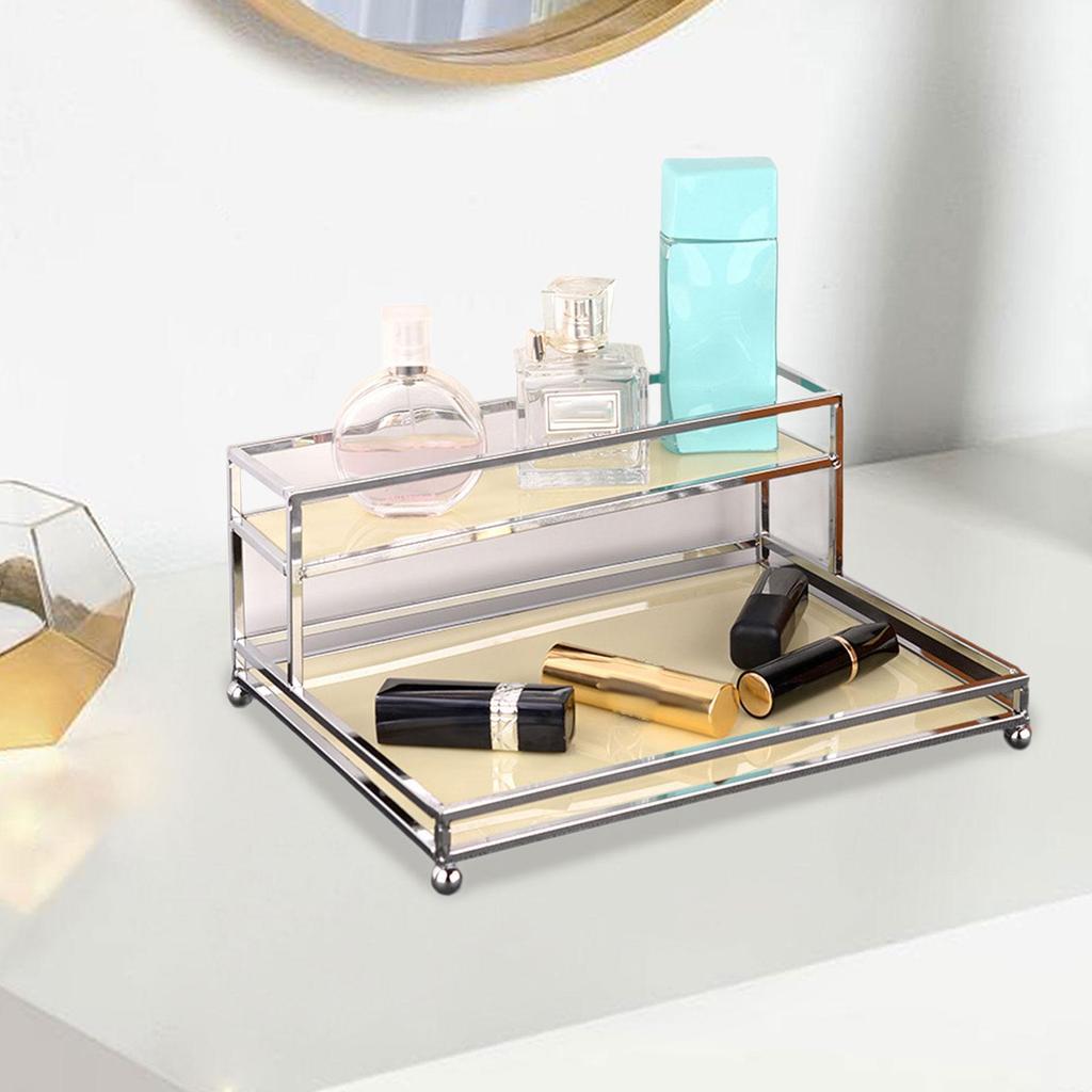 Double-layer Storage Tray 2-layer Storage Shelf Acrylic Storage Rack