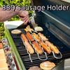 Stainless Steel BBQ Sausage Roller Rack Rust-proof Sausage Grill BBQ Sausage Holder Beach Grill
