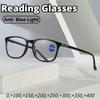 Reading Glasses Men Vintage Anti Blue Light Round Eye Glasses Women Fashion Square Frame Optical Prescription Eyewear 0 To +4.0