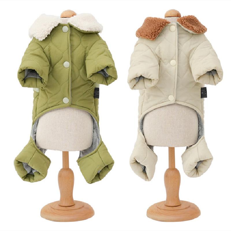 Thick and Warm Four Leg Dog Jumpsuit Puppy Small Dog Clothes Coat Jacket Yorkshire Pomeranian Poodle Bichon Pet Clothing Rompers