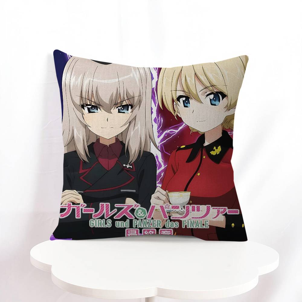 Girls Und Panzer Das Finale Omslag Med Kort Plyschtryck För Vardagsrum Soffdekoration Kuddfodral Örngott