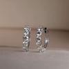 E1188 S925 Rhodium Plated Sparkling Zircon Hoop Earrings Classic Trendy Style Elegant High-End Women's/Unisex
