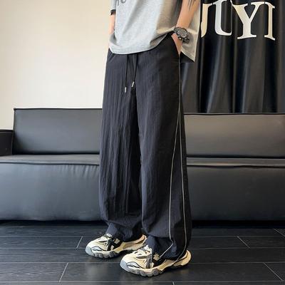Unisex Summer Thin American - Style Casual Pants - Loose Straight - Leg Trendy Wide - Leg Trousers Versatile Sporty Casual Long Pants