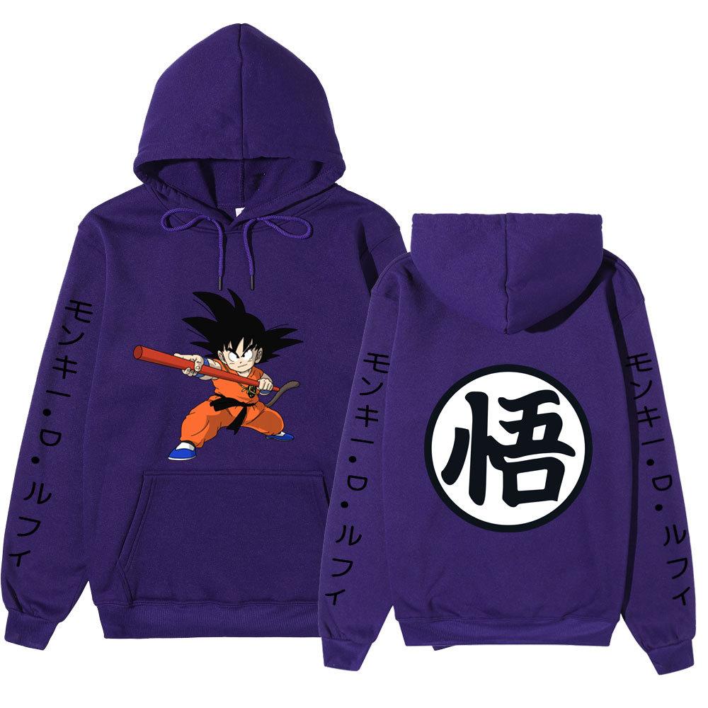 Dragon Ball Son Goku Anime Pattern Hoodie for Men Women Autumn Winter Loose Casual Long Sleeve Hooded Pullover Street Fashion Sweatshirt