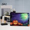 Halloween Storage Bag Bag, with Pumpkin Ghost Pattern Design, Thickened Pencil Case Canvas Cosmetic Organizer, for Travel Stationery And Toiletries