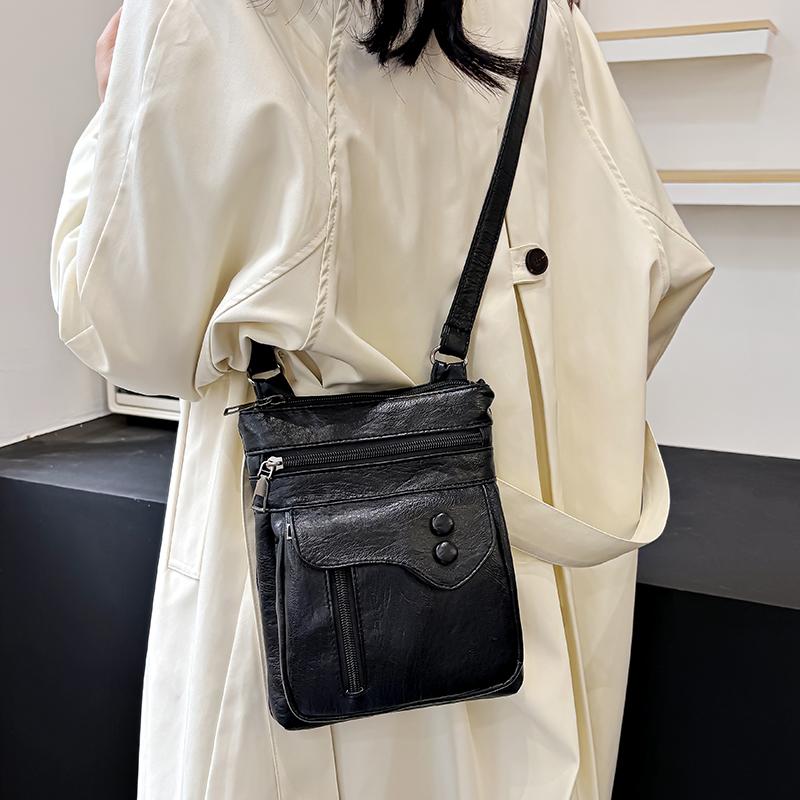 Handytasche Damen Crossbody Bag Schultertasche Weiches Leder Kleine Tasche Münzbörse