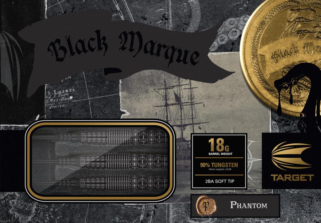 TARGET BLACK MARQUE PHANTOM 18G 2BA SOFT TIP Mark Series (Black Phantom)