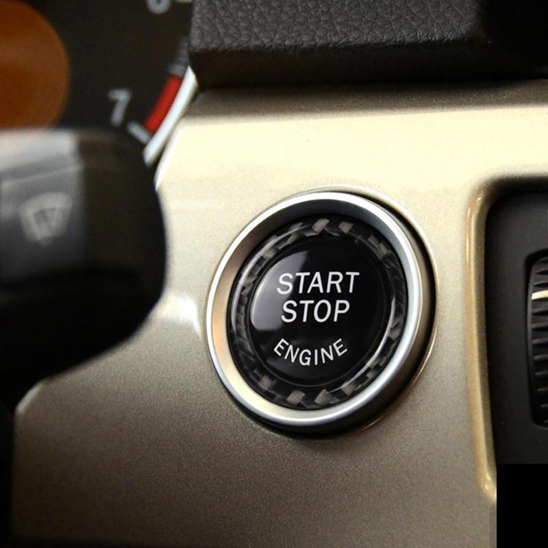 Car Styling Engine Start Stop Button Sticker Cover Ring Set for BMW 320i Z4 E89 E90 E92 E93 Carbon Fiber ABS