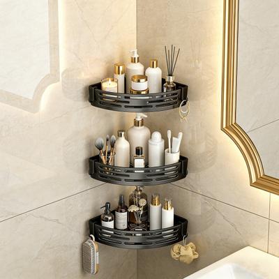 Scaffale Angolare Super Portante Installazione Senza Chiodi Organizer da Bagno con Forte Adesivo Design Resistente all'Umidità