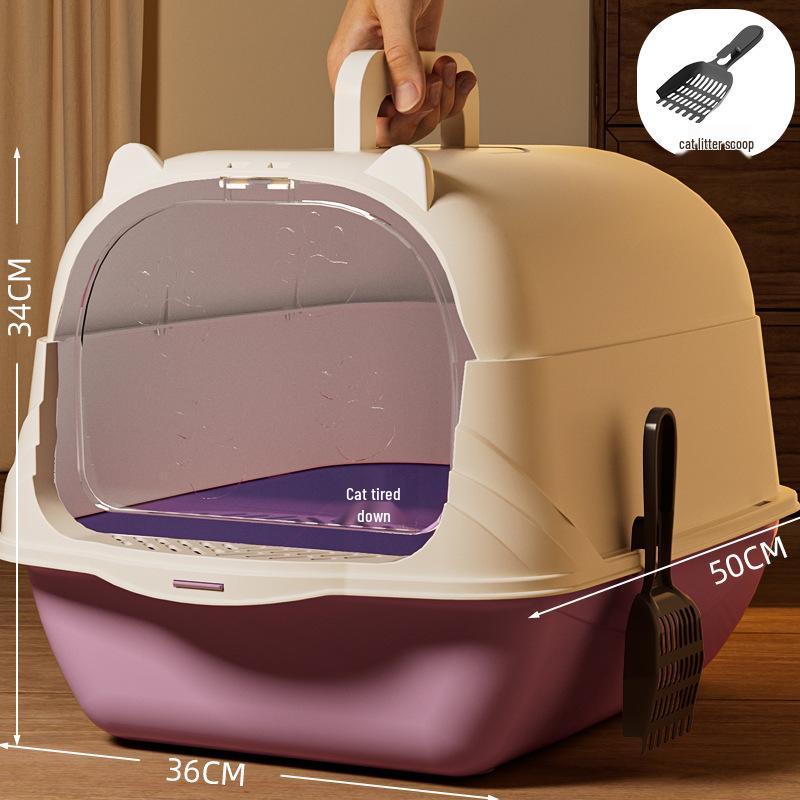 Extra Large Enclosed Cat Litter Box with Deodorant and Anti-Splash Design