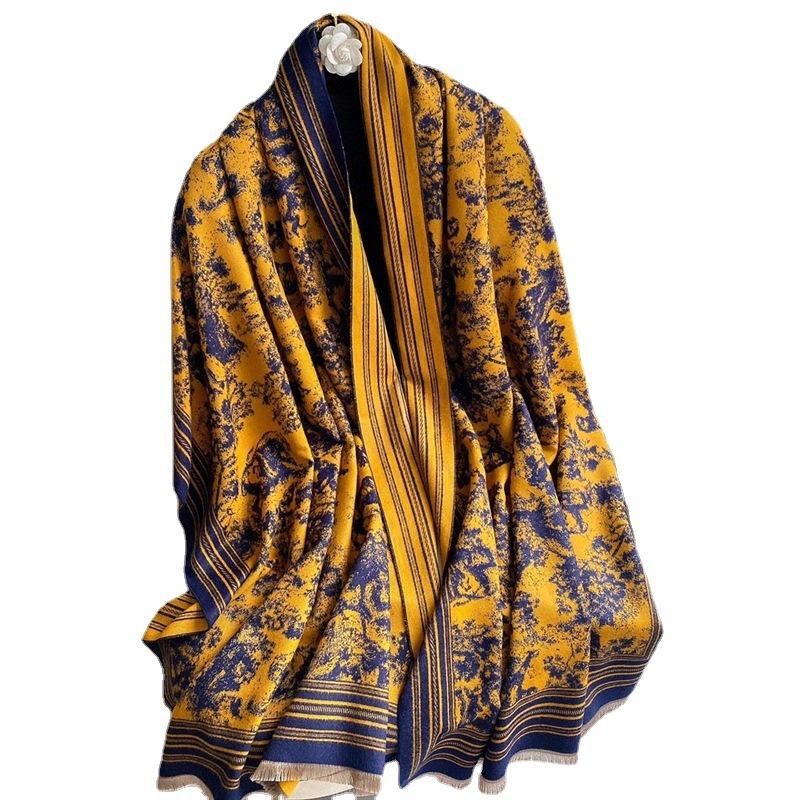 New imitation cashmere scarf women's zoo jacquard decorative shawl scarf thickened warm scarf