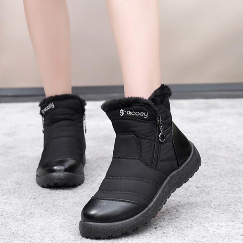 Зимние новые женские утепленные хлопковые сапоги с мягкой подошвой — фото 9