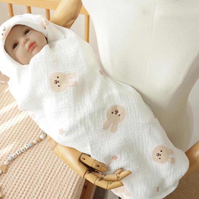 Дышащее двухслойное хлопковое детское пеленальное одеяло