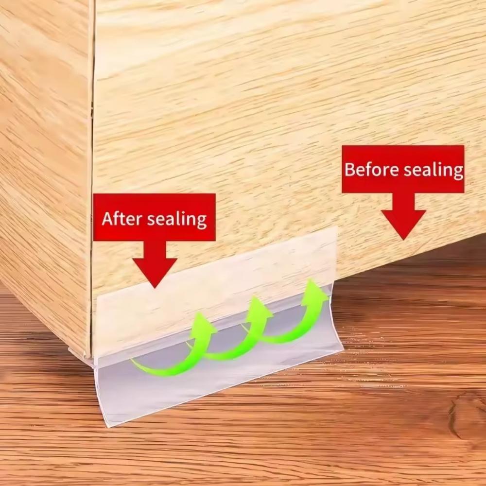 1Pc 1M/39.37in Silicone T-Shaped Door Draft Stopper Self-adhesive Weather Stripping Windproof Seal Strip for Windows Gaps Side