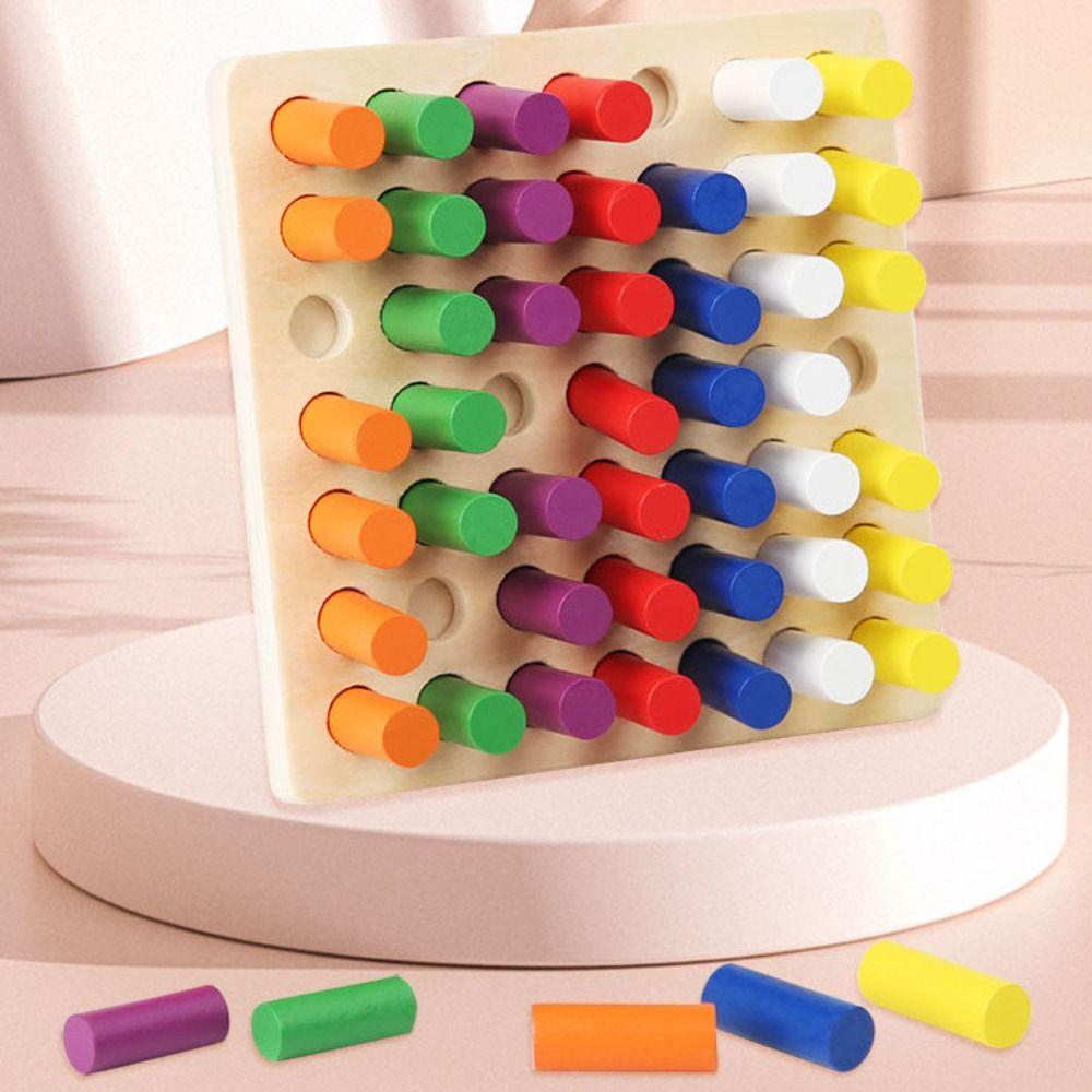 Montessori Color Matching Board Game Plugboard Early Education Intelligence Toy  Boys Girls