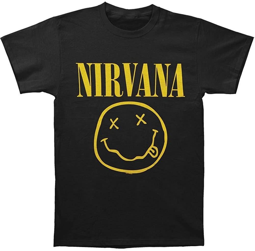 Nirvana Smile Mens T Shirt Music Classic Concert Rock Band Tee New Black Unisex T-Shirt XL