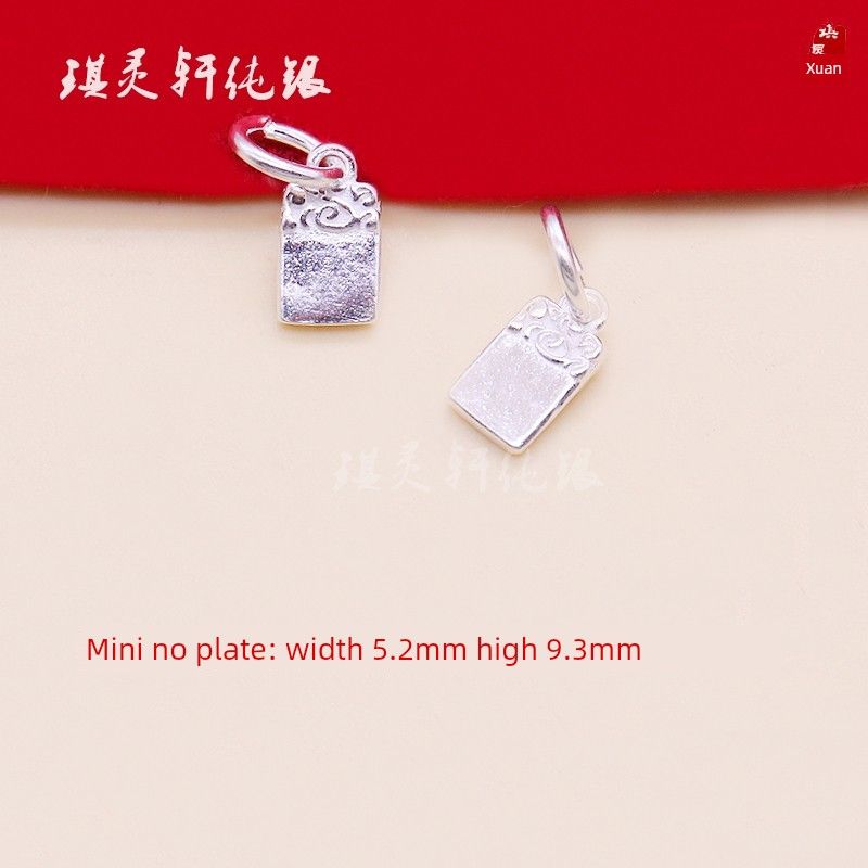 

Solid Lucky Blessing Card Count Panlong Rabbit Small Pendant Pure Silver Mini No Plate (999 Silver Solid)