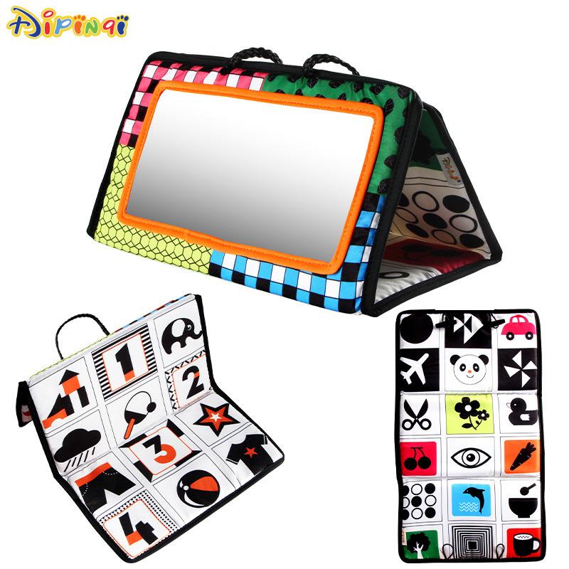 Foldable Car Mirror Toy for Backseat Amusing Distorting Mirror Hanging Pendant