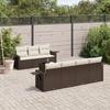 VidaXL Garden Lounge Set with Cushions 8 Pcs, Patio Sofas, Patio Furniture Set, Outdoor Furniture, Brown 3219932