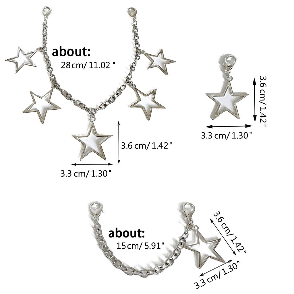 Adjustable Shoe Chain Exaggerated Hollow Star Pendant Martins Boot Chain Versatile Shoe Accessory Gift for Fashion Lover