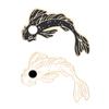 2pcs Stylish Breastpin Enamel Lapel Brooch Black and White Kois Fish Pins for Jackets Stylish Corsage Badge Jewelry