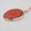 Natural Carnelian Pendant, Red Gemstone Pendant, Handmade Pendant, 925 Sterling Silver Pendant, Gift for Mom, Oval Carnelian Pendant
