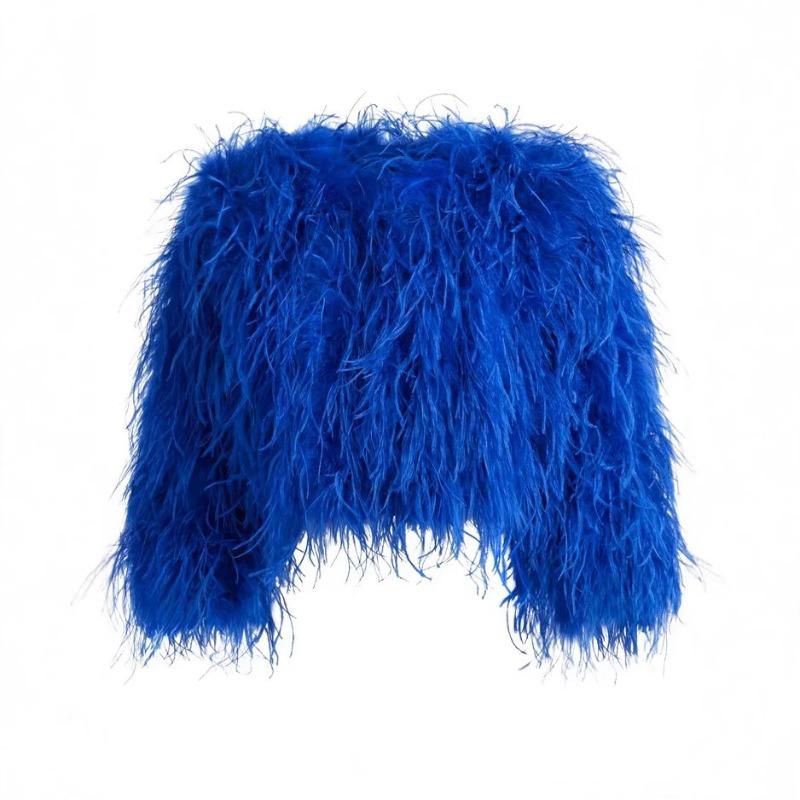 Members Only Provide Ostrich Hair Short Jackets.