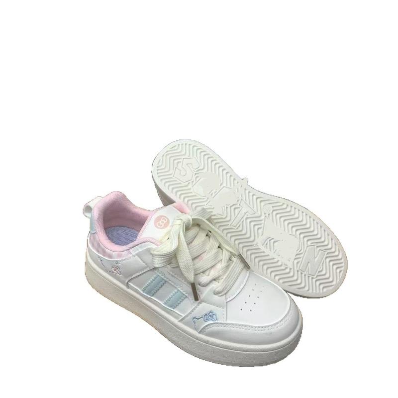 Pink platform white shoes women's breathable autumn new niche design casual student sports shoes