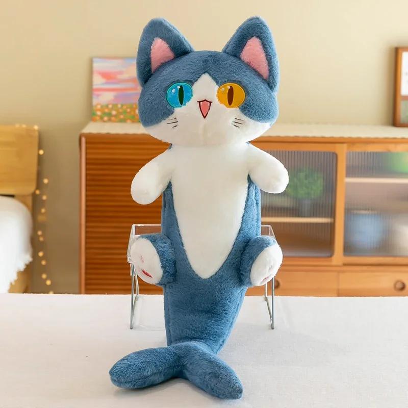 

135cm Pupil Shark Cat Doll Pillow Sleeping Girl Plush Toy Plant Stuffed Doll Holidays Props Decorative Throw Pillow for Kids 50cm синій
