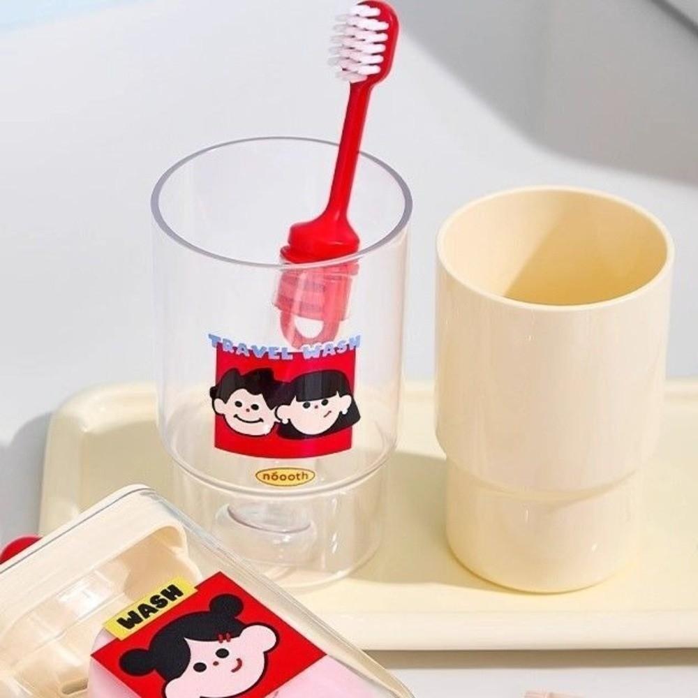 Portable Teeth Brushing Cup Built-In Toothbrush Rinsing Cup Toothbrush Storage Box Business Trip