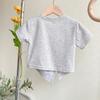 Girls' Summer Short-Sleeve Top & Casual Long Pants Set