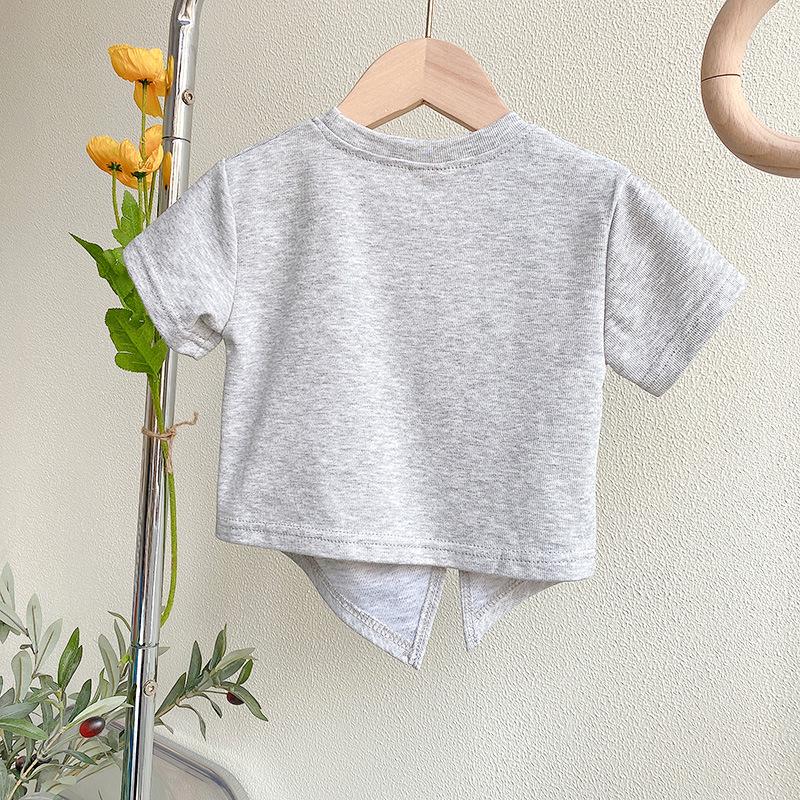 Girls' Summer Short-Sleeve Top & Casual Long Pants Set