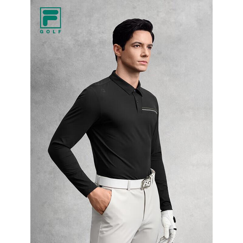 FILA Men s Knitted Long-Sleeve Golf Polo Shirt L
