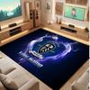 Leeds United Custom Crystal Velvet Rug, Personalized Name Text Print, Football Logo Soft Non‑Slip Floor Mat Home Decor Gift