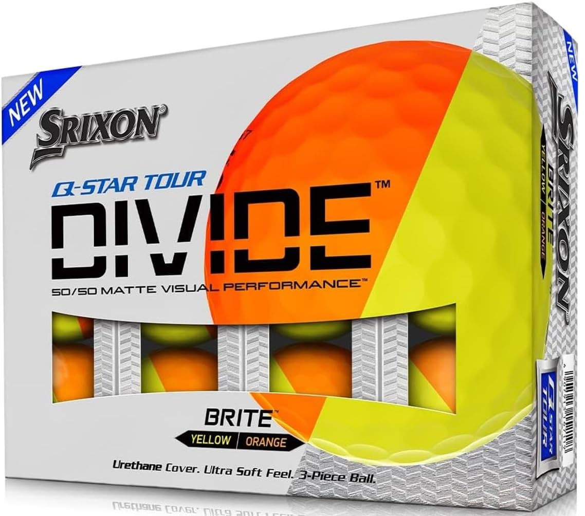 

Srixon 2020 TOUR DIVIDE Golf Orange and 1 Dozen Balls Imported Directly from the Q-STAR Balls, Yellow, Fluorescent/Matte, (12 Total), USA,