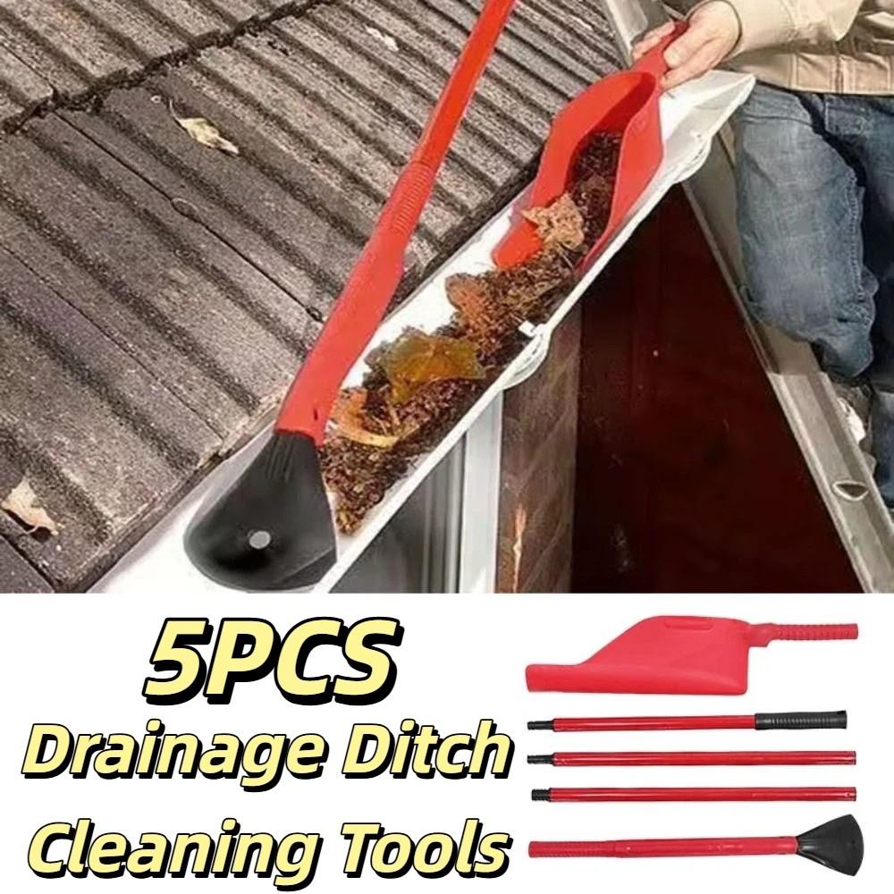 5pcs Portable Gutter Cleaning Tool Plastic Handle Leaf Cleaning Tools  Garden Tool