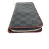 Louis Vuitton N63304 Damier Graphite Zippy Wallet Zip Around Wallet Black/Red