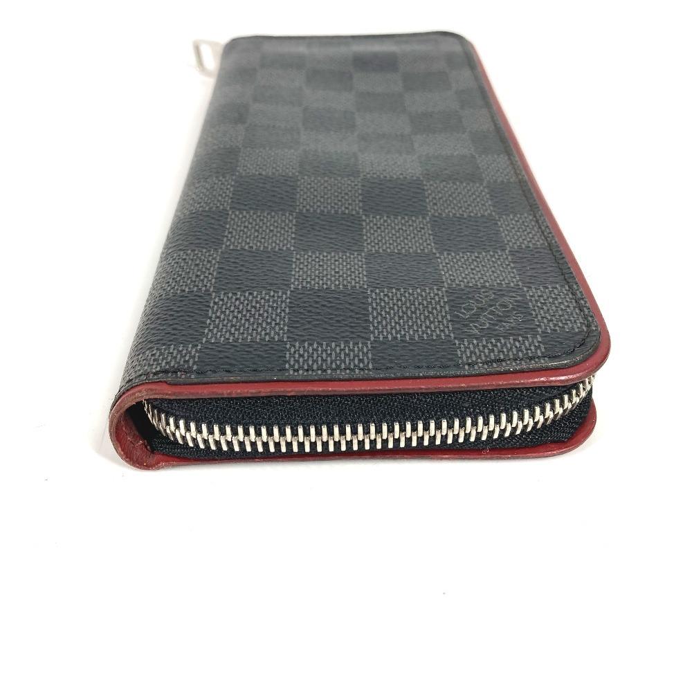 Louis Vuitton N63304 Damier Graphite Zippy Wallet Zip Around Wallet Black/Red