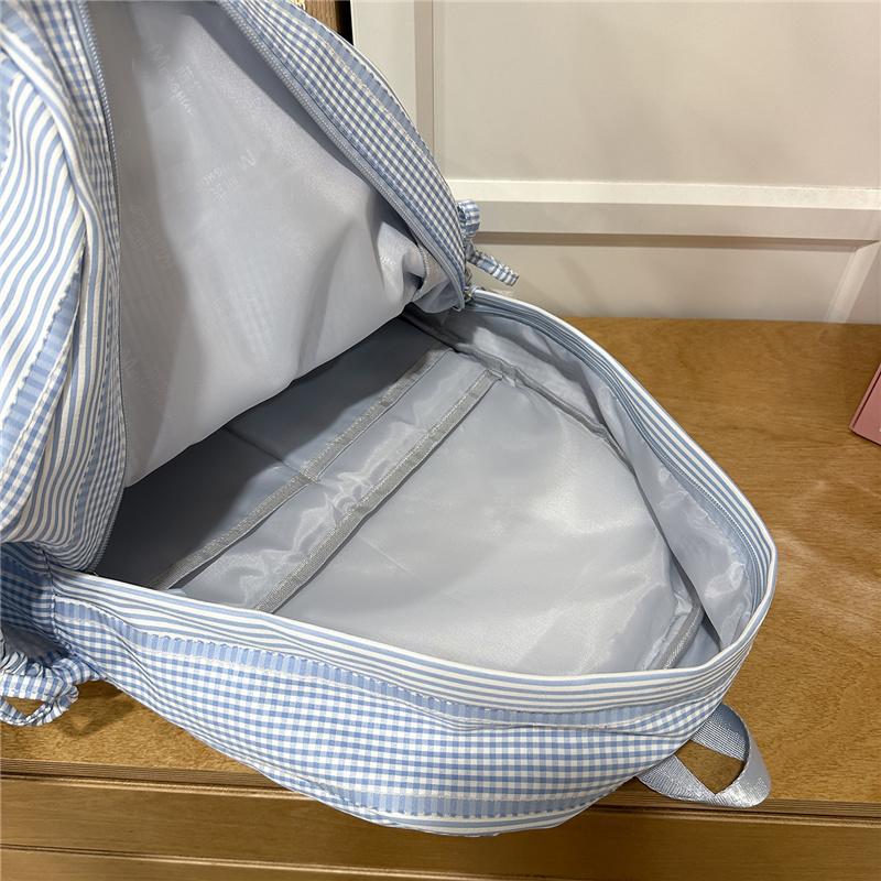Striped Backpack, Student Schoolbag, Commuter Large-capacity Backpack
