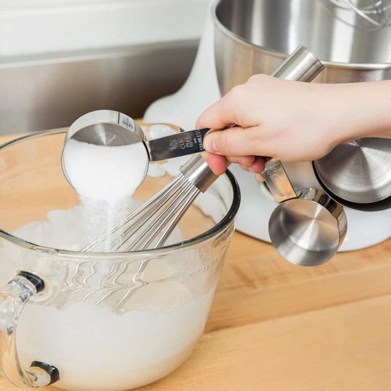 

5Pcs/Set Stackable Measuring Cups And Spoons Set With Scale Stainless Steel Coffee Measuring Spoon Kitchen Accessories one set