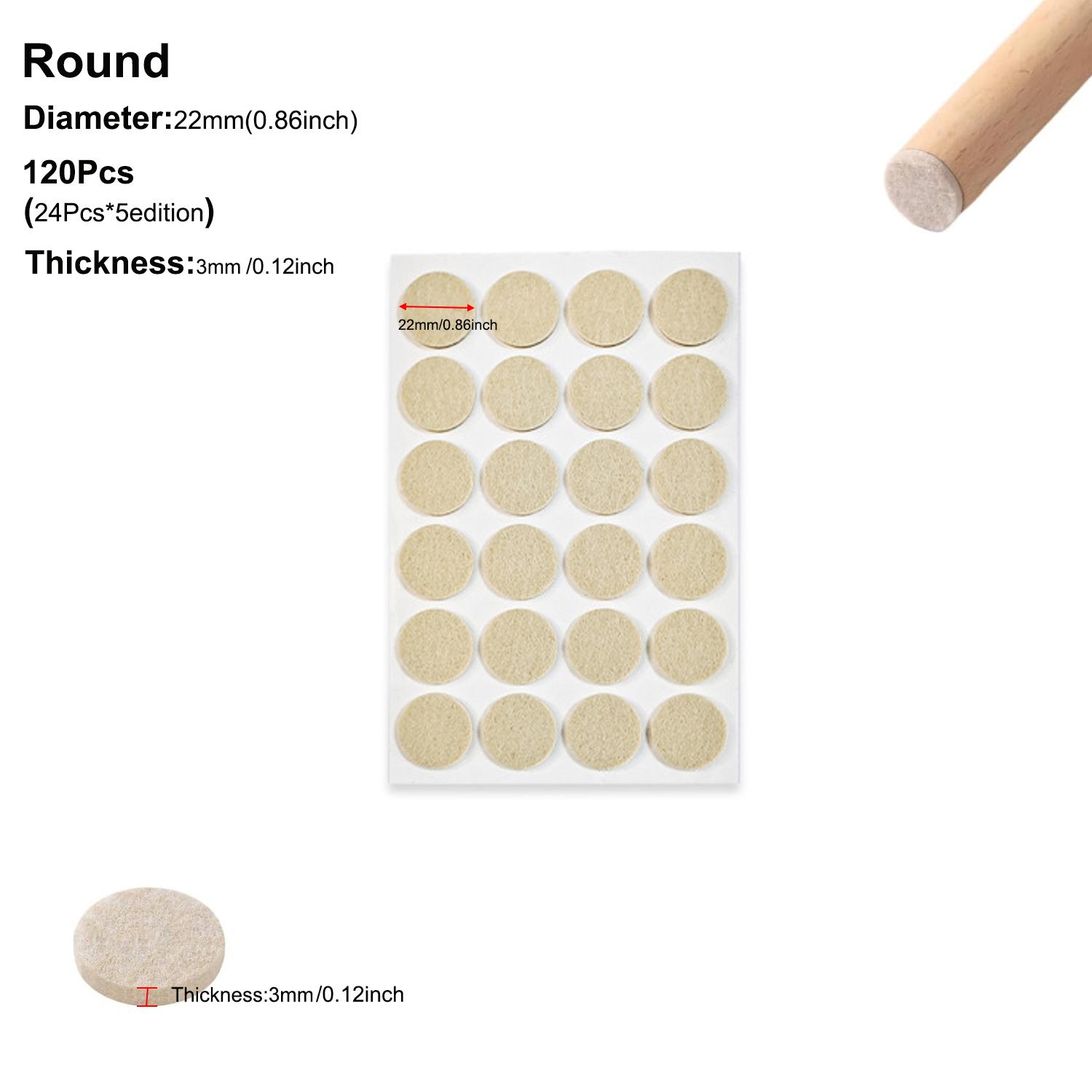 

5-150Pcs Thicken Self Adhesive Felt Chair Leg Pads Floor Protectors Furniture Legs Table Leg Covers Round Bottom Anti-Slip Pads 22mm Round Beige