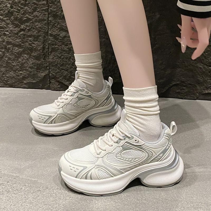 ~ Small man shows height mesh dad shoes women's spring thick-soled versatile breathable casual women's shoes
