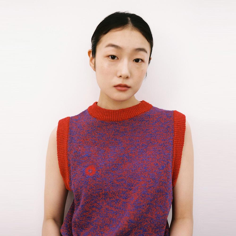 999Hyumeoniti Pebble Knitted Vest (Red-Purple)