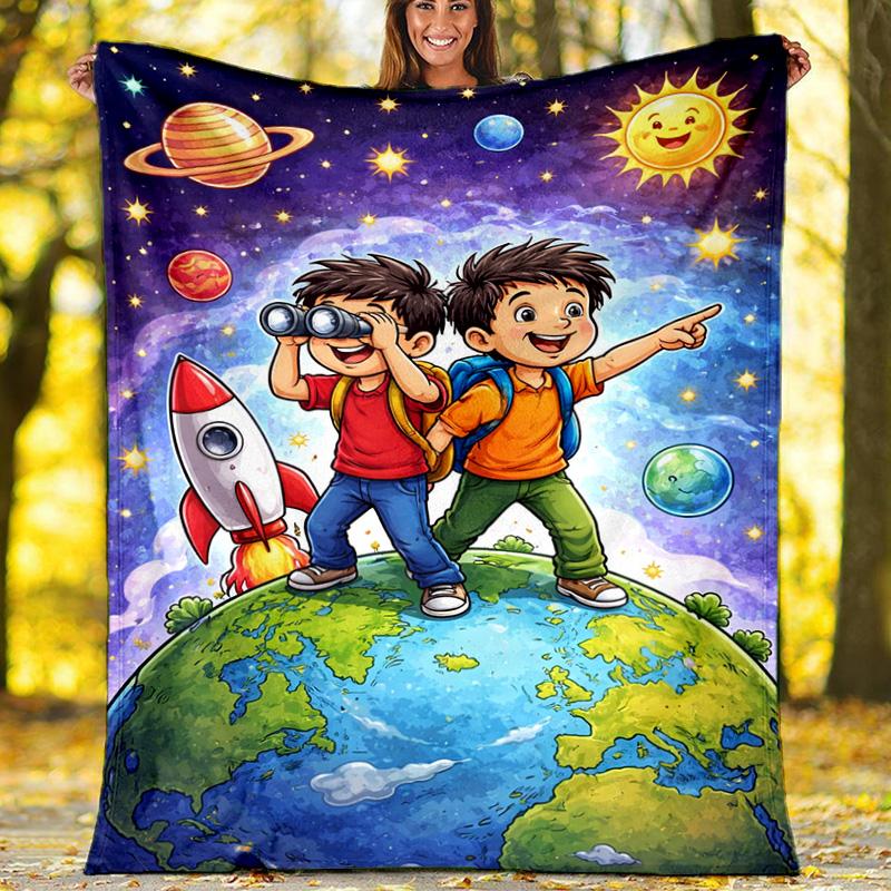 Gamer Level 100 Days School Fleece Printed Flannel Blanket, Warm Soft Throw Sofa Bed Blanket 80cm x 120cm